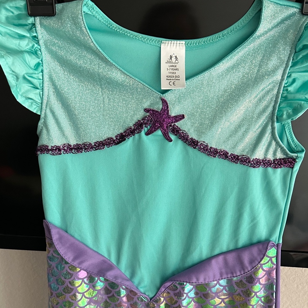 Girls' Teal and Purple Mermaid Costume Dress - Kids Halloween - Picture 2 of 8